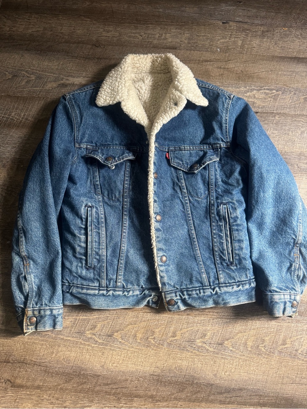 Vintage 80 LevisDenim Sherpa-Lined Jacket - Blue